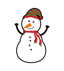 Merry Christmas concept represented by snowman cartoon icon. isolated and flat illustration 