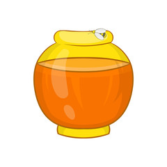 Bank with honey icon, cartoon style
