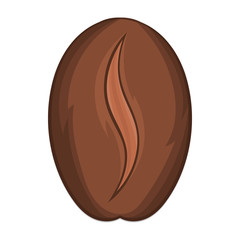 Coffee bean icon in cartoon style
