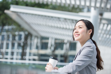 business woman with coffee cup