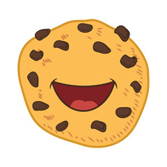 Bakery concept represented by cookie cartoon icon. isolated and flat illustration 