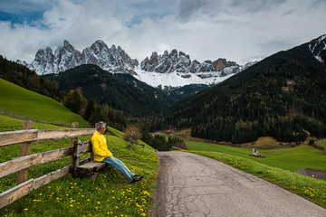 Relaxing at Funes valley