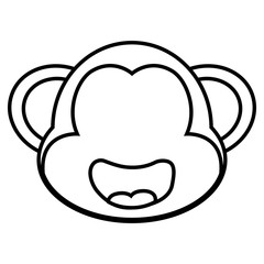 Cute animal concept represented by monkey icon. isolated and flat illustration 