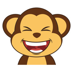 Cute animal concept represented by monkey icon. isolated and flat illustration 