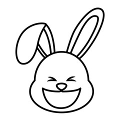 Cute animal concept represented by rabbit icon. isolated and flat illustration 