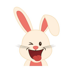 Cute animal concept represented by rabbit icon. isolated and flat illustration 