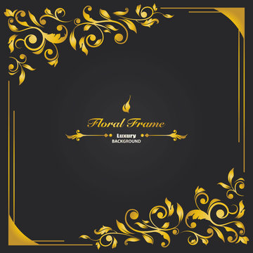 luxury floral frame card