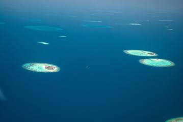Maldivian atoll aerial view