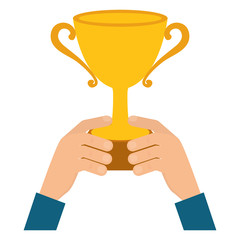 Winner concept represented by trophy cup icon. isolated and flat illustration 