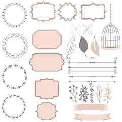 cute collection of decoration elements