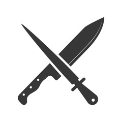 Steak house instrument concept represented by knife icon. isolated and flat illustration 