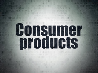 Business concept: Consumer Products on Digital Data Paper background