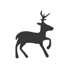 Animal silhouette concept represented by deer icon. isolated and flat illustration 