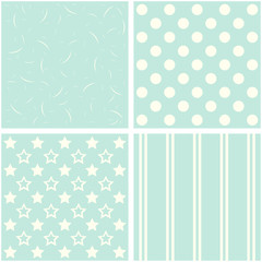 set of four different retro pattern