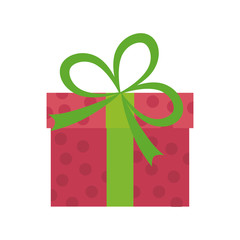 Present concept represented by gift with ribbon icon. isolated and flat illustration 