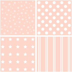 set of four pink patterns.