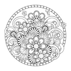 tangled flowers in the mandala