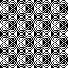 Geometric fun pattern with white and black shapes
