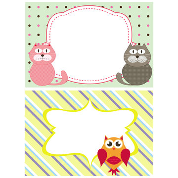 frame with animals vector