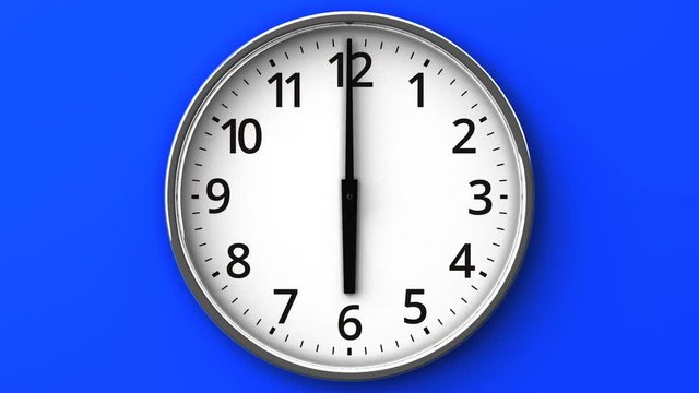 Clock On Blue Wall.
Loop able 3DCG render Animation.