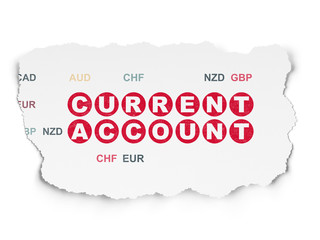 Money concept: Current Account on Torn Paper background