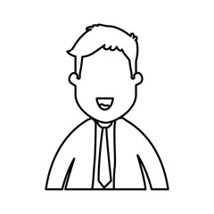 Businessman concept represented by cartoon man icon. isolated and flat illustration 