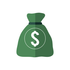 Money and Financial item concept represented by money bag icon. isolated and flat illustration 