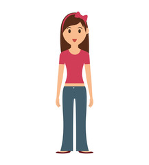 Fototapeta premium Person concept represented by cartoon woman icon. Isolated and Flat illustration