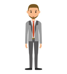 Businessman concept represented by cartoon man icon. isolated and flat illustration 