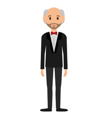 Person concept represented by cartoon man icon. Isolated and Flat illustration