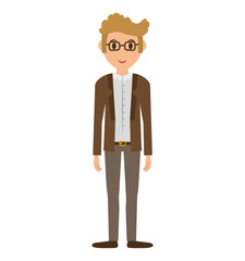 Person concept represented by cartoon man icon. Isolated and Flat illustration