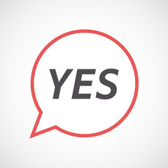 Isolated comic balloon icon with    the text YES