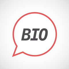 Isolated comic balloon icon with  the text  BIO