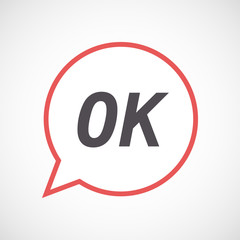 Isolated comic balloon icon with    the text OK