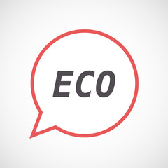 Isolated comic balloon icon with    the text ECO