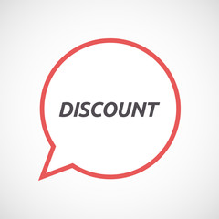 Isolated comic balloon icon with    the text DISCOUNT