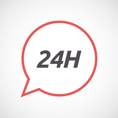 Isolated comic balloon icon with    the text 24H