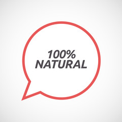 Isolated comic balloon icon with    the text 100% NATURAL