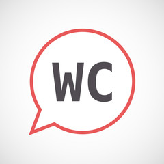 Isolated comic balloon icon with    the text WC