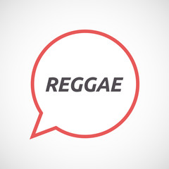 Isolated comic balloon icon with    the text REGGAE