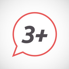 Obraz premium Isolated comic balloon icon with the text 3+