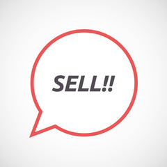 Isolated comic balloon icon with    the text SELL!!