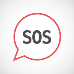 Isolated comic balloon icon with    the text SOS