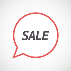 Isolated comic balloon icon with    the text SALE