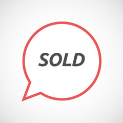 Isolated comic balloon icon with    the text SOLD