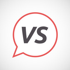Isolated comic balloon icon with    the text VS