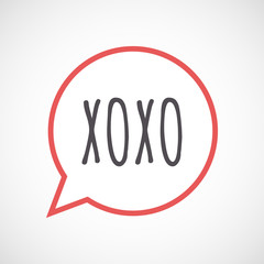 Isolated comic balloon icon with    the text XOXO