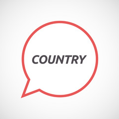 Isolated comic balloon icon with    the text COUNTRY