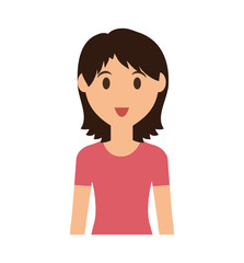 Person concept represented by woman cartoon icon. Isolated and Flat illustration