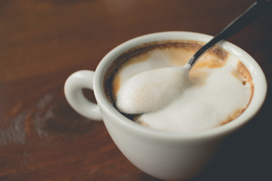 Hot cappuccino coffee